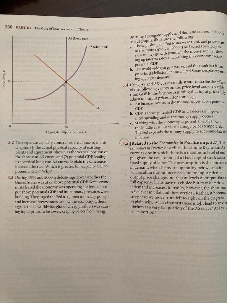 230 Partm The Core Of Macroeconomic Theory As Long Run As Short Run Price Level Ad By Using Aggregate Supply And Dem 1