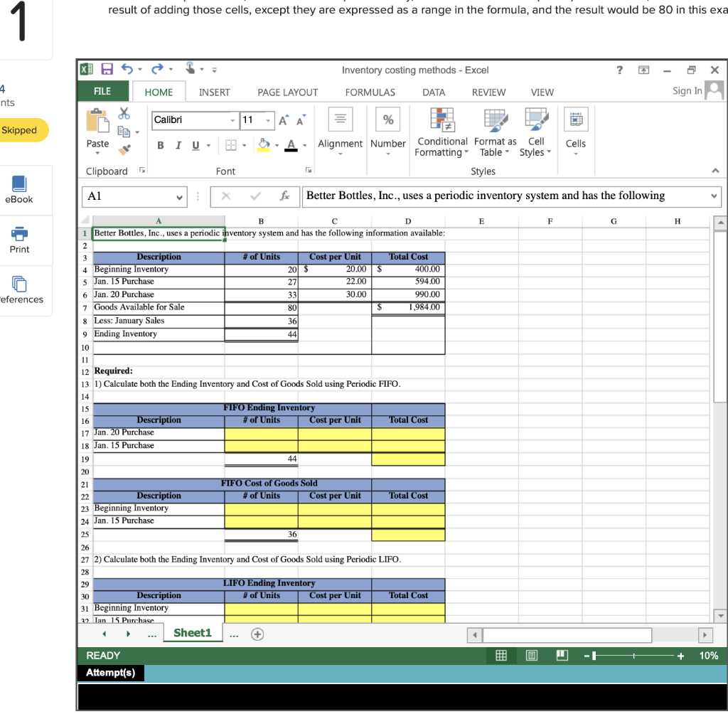 Result Of Adding Those Cells Except They Are Expressed As A Range In The Formula And The Result Would Be 80 In This Ex 1