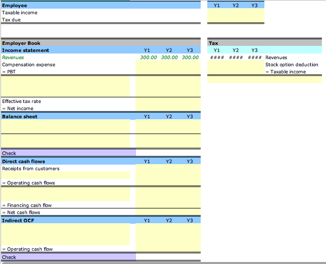 Fill Out The Excel Below Assume The Following 1 The Award Is Tax Deductible 2 Taxes Due Are Paid In Cash Immediatel 1