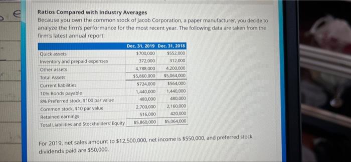 Question 1 Partially Correct Mark 2 50 Out Of 3 00 P Flag Question Ratios Compared With Industry Averages Because You Ow 3