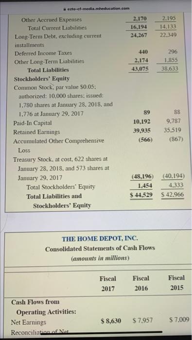 Return To Question Using The Financial Information Presented In Exhib 3 1 Calculate The Following Ratios For Fiscal 201 4