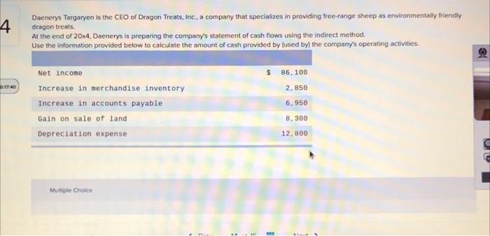 4 Daenerys Targaryen Is The Ceo Of Dragon Treats Inc A Company That Specializes In Providing Free Range Sheep As Envi 1