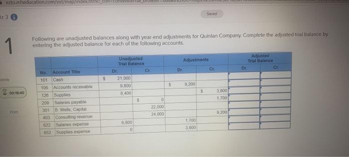 Ezto Mheducation Com Ext Map Index Html Con Sores 23 1 Following Are Unadjusted Balances Along With Year End Adjustment 1