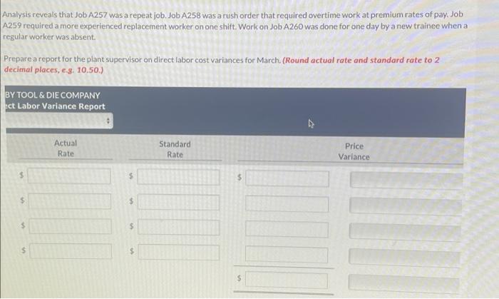 During March 2020 Toby Tool Die Company Worked On Four Jobs A Review Of Direct Labor Costs Reveals The Following Sum 3