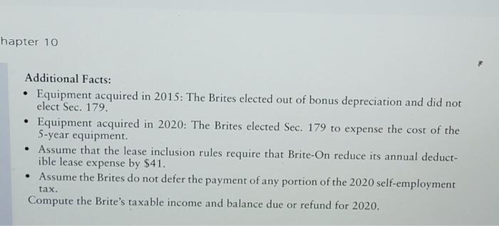 A Comprehensive Problem John And Ellen Brite Are Married File A Joint Return And Are Less Than 65 Years Old They Have 3