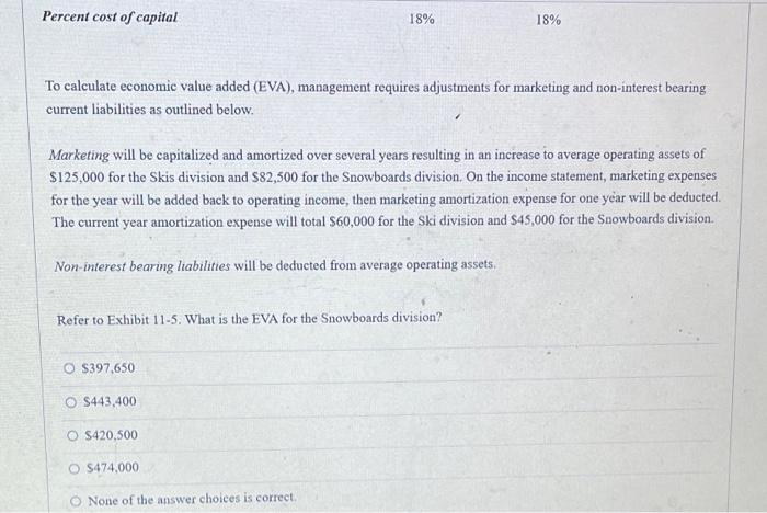 Exhibit 11 5 Sports Products Inc Sells Skis And Snowboards Below Is Some Financial Information For Each Division At Sp 2