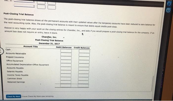 Mastery Problem The Accounting Oydie Chandler Inc Chandler Inc Is Owned By Roscoe Chandler And Provides Appraisal Se 7