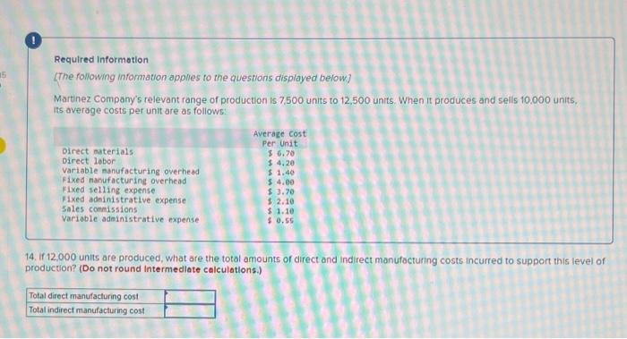 Foundational 15 Saved Required Information The Following Information Applies To The Questions Displayed Below Martin 11