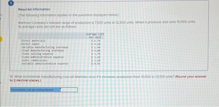 Foundational 15 Saved Required Information The Following Information Applies To The Questions Displayed Below Martin 12