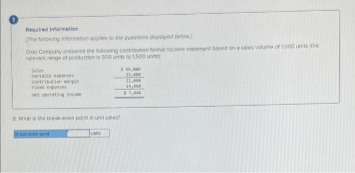 Required Information The Following Information Applies To The Questions Displayed Below Oslo Company Prepared The Follo 5