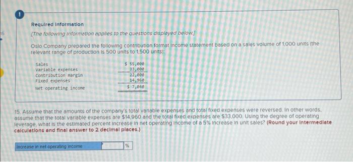 Required Information The Following Information Applies To The Questions Displayed Below Oslo Company Prepared The Follo 12