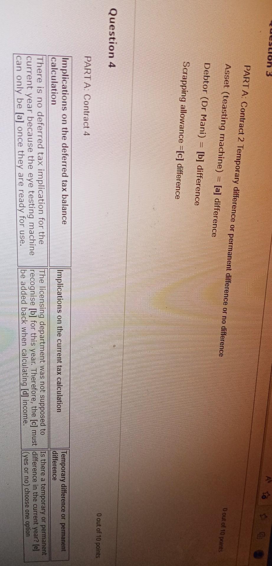 Part A Contract 3 Implications On The Deferred Tax Balance Calculation If The Leave Pay Is Not Taken In This Current Ye 3