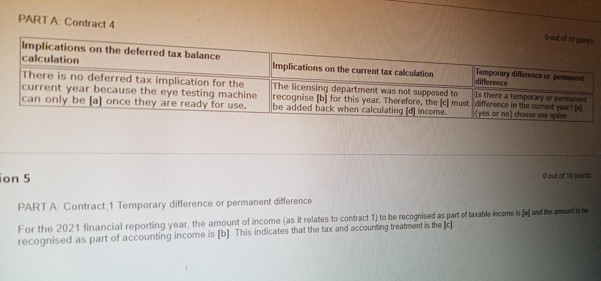 Part A Contract 3 Implications On The Deferred Tax Balance Calculation If The Leave Pay Is Not Taken In This Current Ye 4