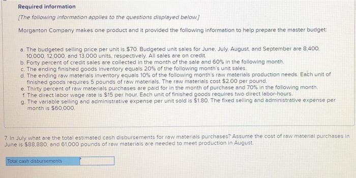 The Following Information Applies To The Questions Displayed Below Morganton Company Makes One Product And It Provide 4
