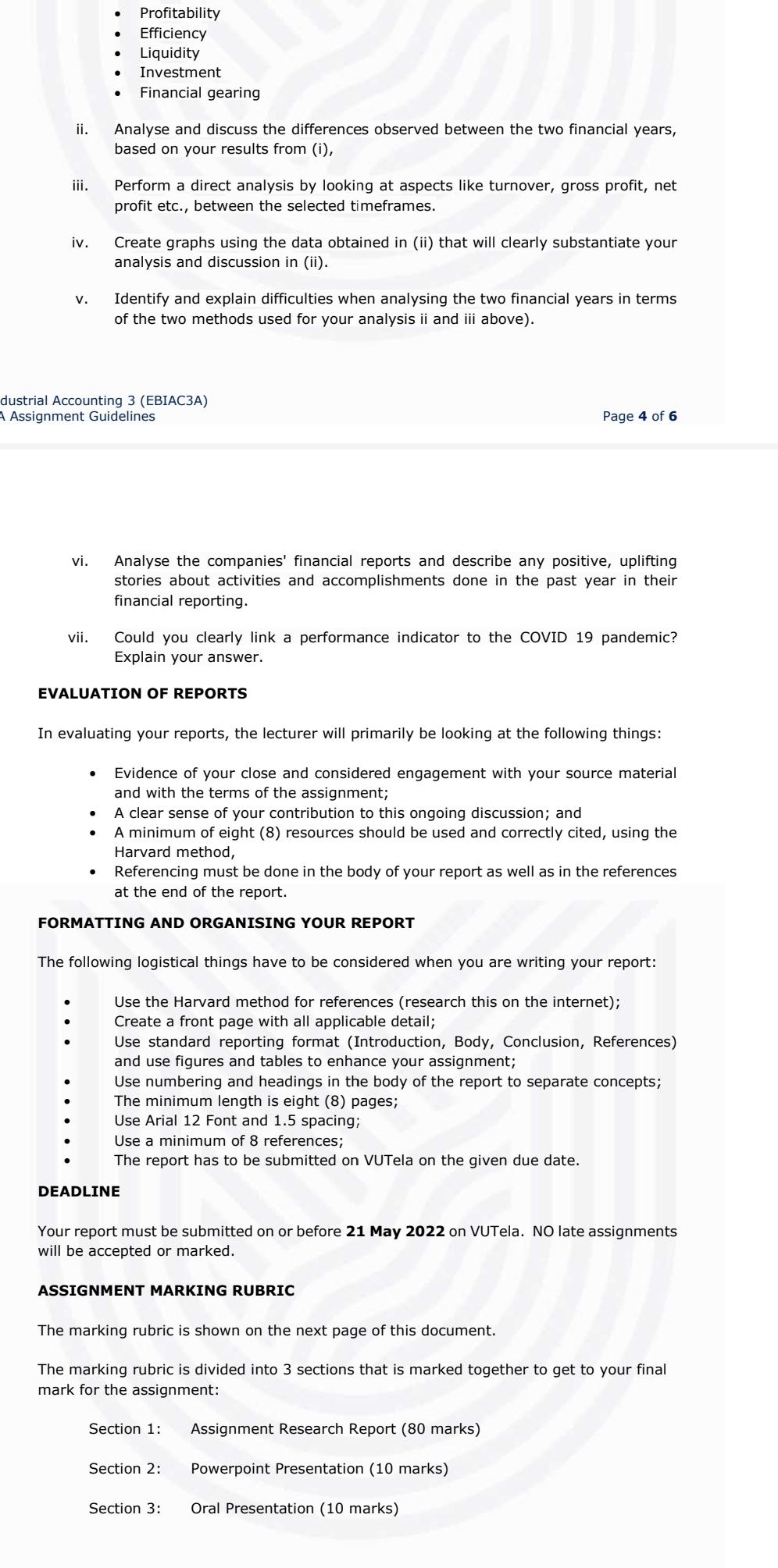 Profitability Efficiency Liquidity Investment Financial Gearing Ii Analyse And Discuss The Differences Observed Betwe 1