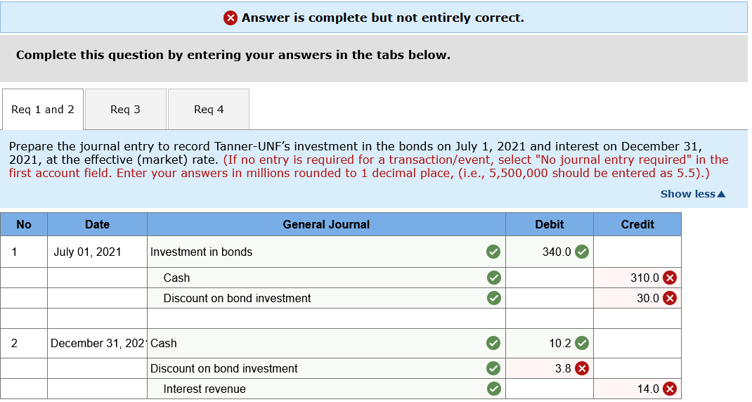 Answer Is Complete But Not Entirely Correct Complete This Question By Entering Your Answers In The Tabs Below Req 1 An 1