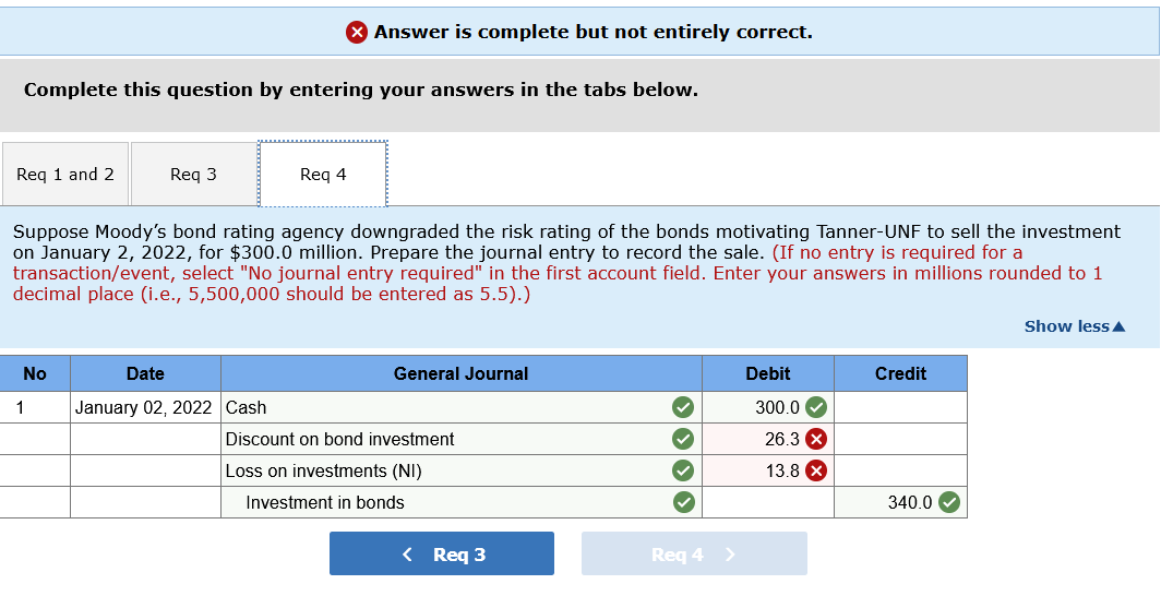 Answer Is Complete But Not Entirely Correct Complete This Question By Entering Your Answers In The Tabs Below Req 1 An 3