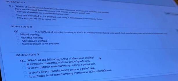 Question 01 Which Of These They Enched They Said They Were The They Are Part Of The Produse Question 2 Is A Method Of Ww 1