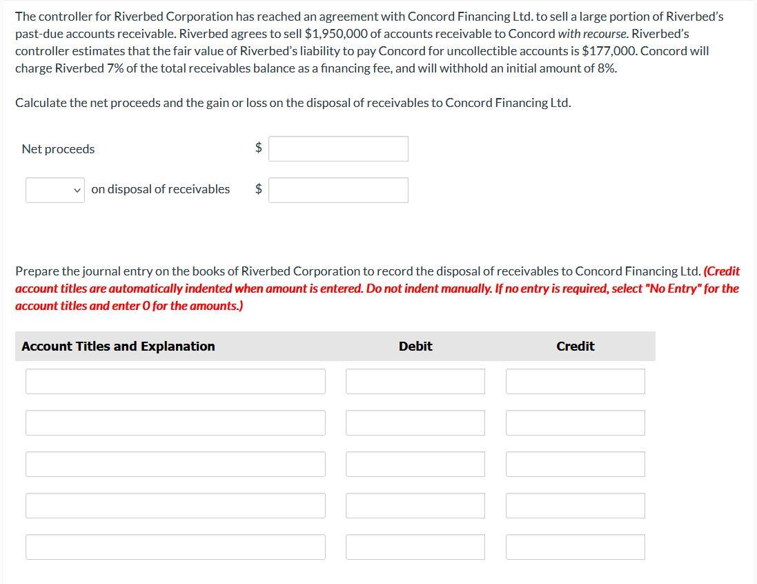 The Controller For Riverbed Corporation Has Reached An Agreement With Concord Financing Ltd To Sell A Large Portion Of 1