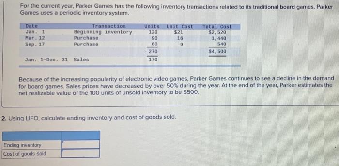 The Following Information Applies To The Questions Displayed Below For The Current Year Parker Games Has The Followi 2