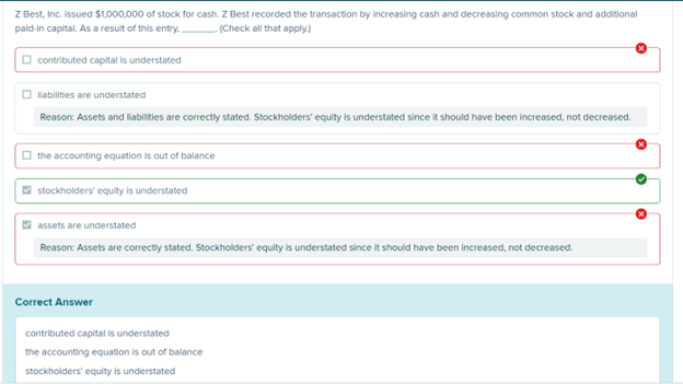 Z Best Inc Issued 1 000 000 Of Stock For Cash Z Best Recorded The Transaction By Increasing Cash And Decreasing Comm 1