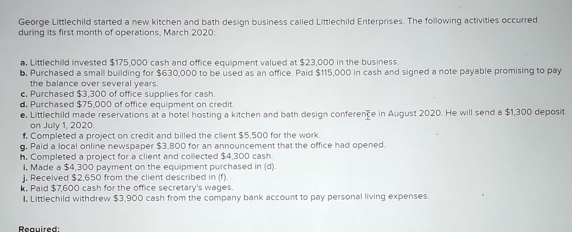 Analysis Component Littlechild Enterprises Assets Are Financed 75 By Debt What Does This Mean As Part Of Your Answe 6
