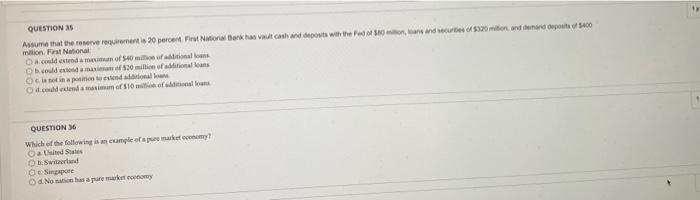 Question 33 If A Bank Receiving A New Deposit Of 200 000 Would Be Able As A Result To Increase Their Lending By At Mo 2