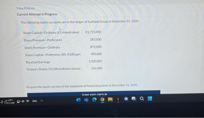 View Policies Current Attempt In Progress On January 1 2020 The Equity Section Of Swifty Stores Shows Share Capital Or 3