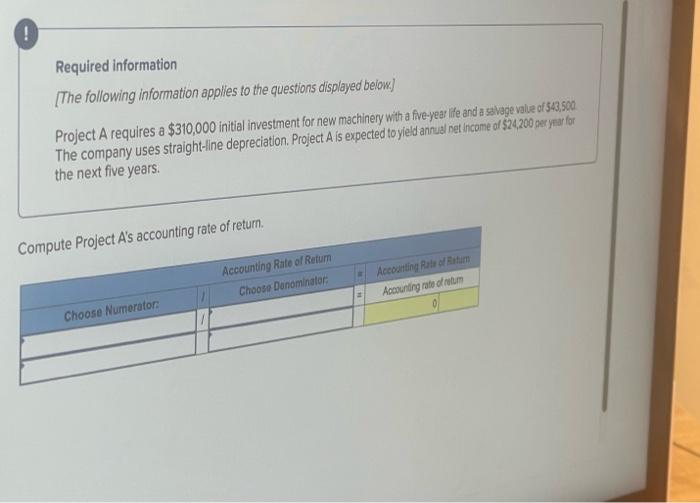 Help Sive Ext St Required Information The Following Information Applies To The Questions Displayed Below A Project 2