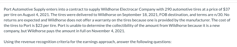 Port Automotive Supply Enters Into A Contract To Supply Wildhorse Electrocar Company With 290 Automotive Tires At A Pric 1