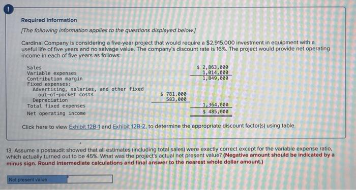 Required Information The Following Information Applies To The Questions Displayed Below Cardinal Company Is Considerin 3