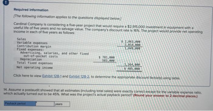 Required Information The Following Information Applies To The Questions Displayed Below Cardinal Company Is Considerin 4