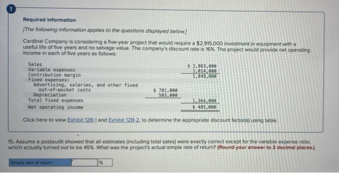 Required Information The Following Information Applies To The Questions Displayed Below Cardinal Company Is Considerin 5