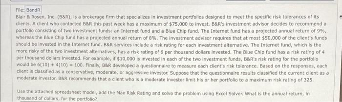File Bandr Blair Rosen Inc B R Is A Brokerage Firm That Specializes In Investment Portfolios Designed To Meet The 1