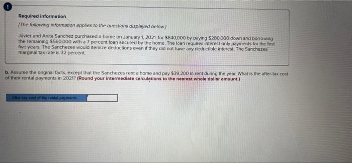 Required Information The Following Information Applies To The Questions Displayed Below Javier And Anita Sanchez Purcha 2