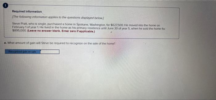 Required Information The Following Information Applies To The Questions Displayed Below Steve Pratt Who Is Single Pu 1