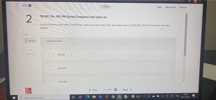 Gh30 Help Save El Submit 2 Tb Mc Qu 05 119 Garza Company Had Sales Of Garza Company Nad Sales Of 127 000 Sales Di 1