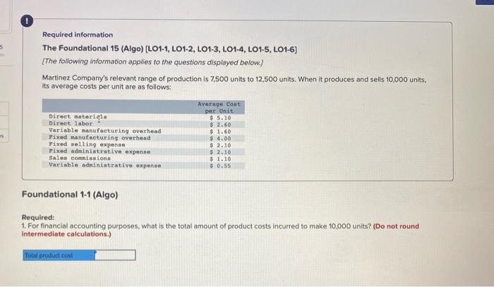 5 Required Information The Foundational 15 Algo L01 1 L01 2 L01 3 101 4 101 5 401 6 The Following Information 1