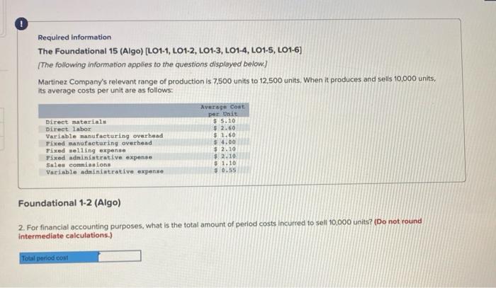 5 Required Information The Foundational 15 Algo L01 1 L01 2 L01 3 101 4 101 5 401 6 The Following Information 2
