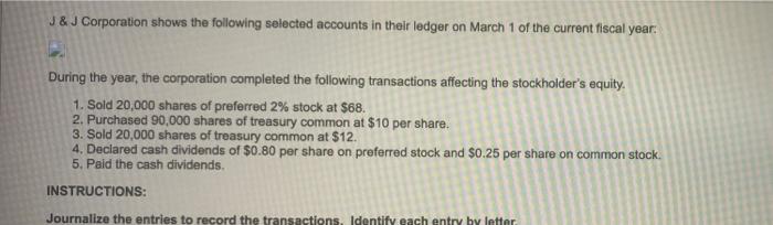 J J Corporation Shows The Following Selected Accounts In Their Ledger On March 1 Of The Current Fiscal Year During Th 1
