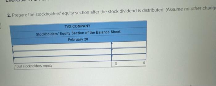 The Stockholders Equity Of Tvx Company At The Beginning Of The Day On February 5 Follows Common Stock 15 Par Value 1 4