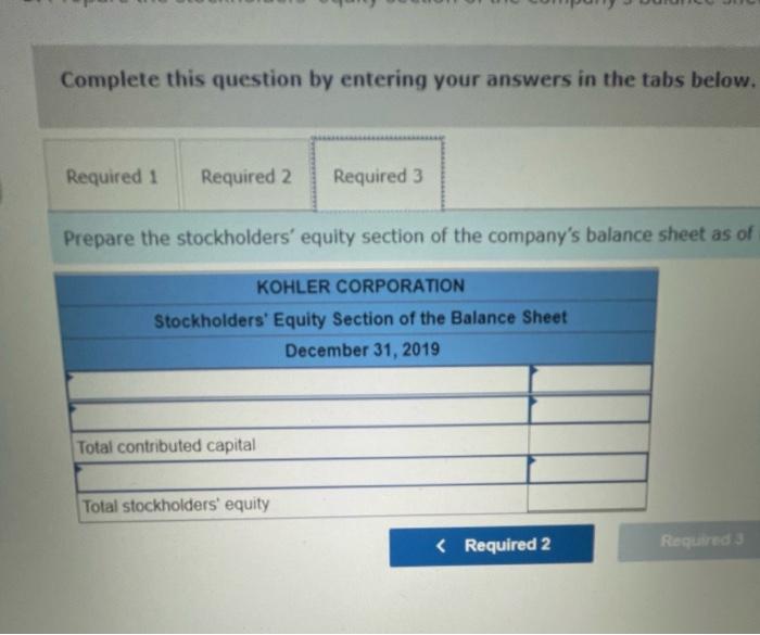 Kohler Corporation Reports The Following Components Of Stockholders Equity At December 31 2018 Common Stock 515 Par Va 4