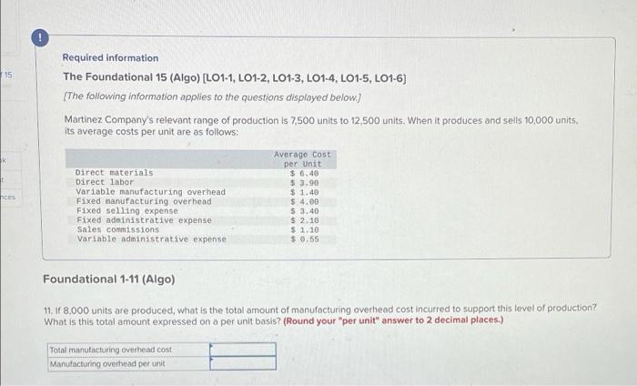 O 15 Required Information The Foundational 15 Algo L01 1 L01 2 L01 3 L01 4 L01 5 L01 6 The Following Informati 1