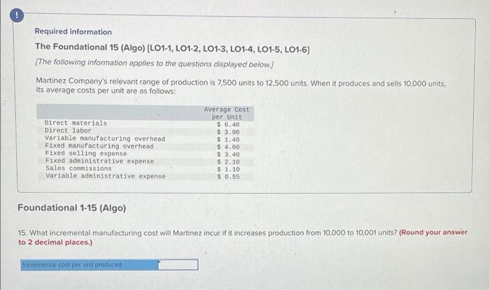 O 15 Required Information The Foundational 15 Algo L01 1 L01 2 L01 3 L01 4 L01 5 L01 6 The Following Informati 5