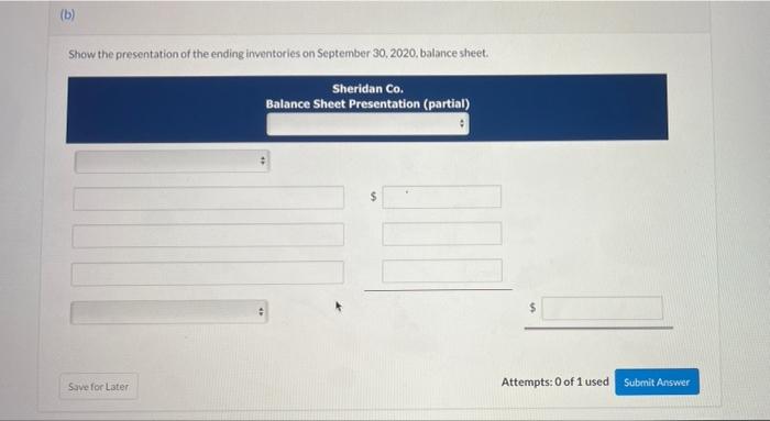An Analysis Of The Accounts Of Sheridan Company Reveals The Following Manufacturing Cost Data For The Month Ended Septem 2