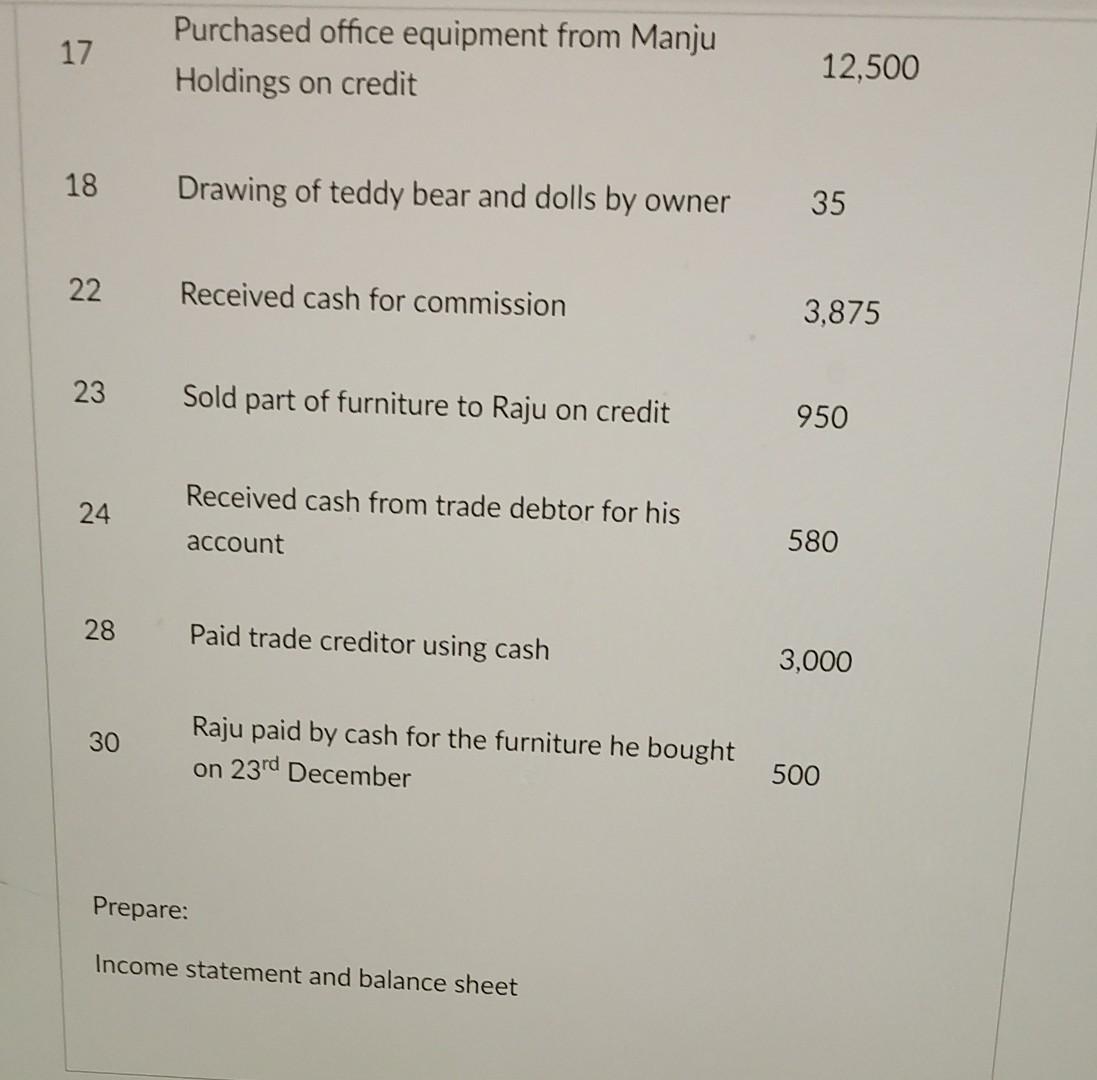 Angelina Has Started A New Business Selling Teddy Bear And Dolls The Following Transactions Took Place During The Month 2