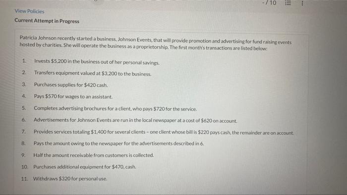 10 Iii View Policies Current Attempt In Progress Patricia Johnson Recently Started A Business Johnson Events That W 1