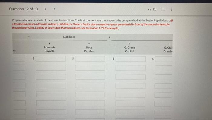 Question 12 Of 13 15 View Policies Current Attempt In Progress At The Beginning Of March Crane Software Company H 3
