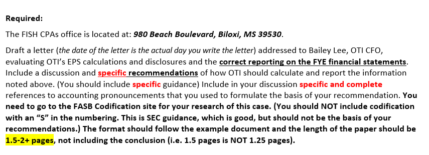 Formal Letter 4 Earnings Per Share The Purpose Of This Case Is To Introduce You To The Information Available In The Co 3