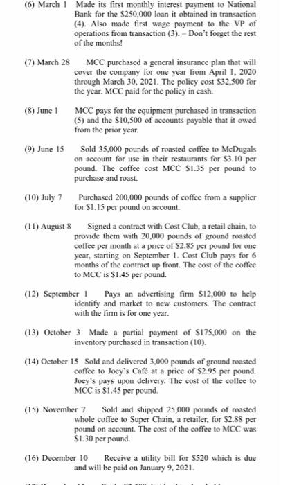1 Prepare The Journal Entries For Each Transaction Shown For Transactions That Could Occur Monthly Such As Depreciatio 3